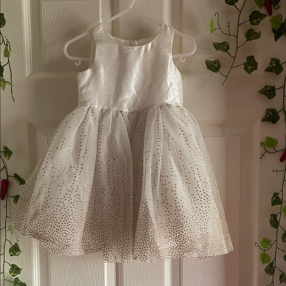 Elegant White and Gold Kids Formal